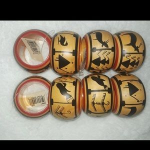 NAPKIN RINGS TRIBAL HIEROGLYPHICS VINTAGE NWT